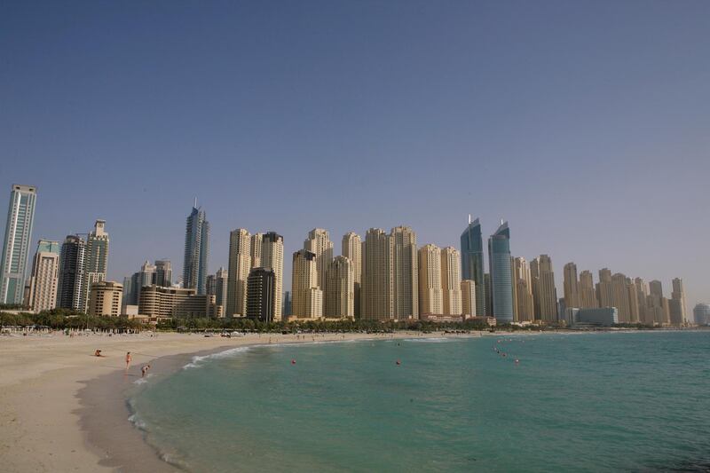 Dubai, 3rd April 2010.  Jumeirah Beach Residence skyline.  (Jeffrey E Biteng/ The National)