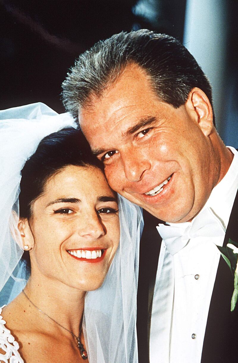 Tony Rodham Clinton, the brother of Hillary Rodham Clinton, and Nicole Boxer, the daughter of senator Barbara Boxer, during their wedding on May 28, 1999 at the White House. Getty