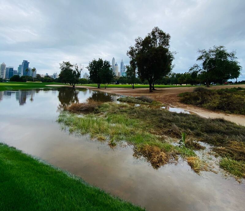 A new water hazard has emerged next to the fifth hole on the Majlis Course.