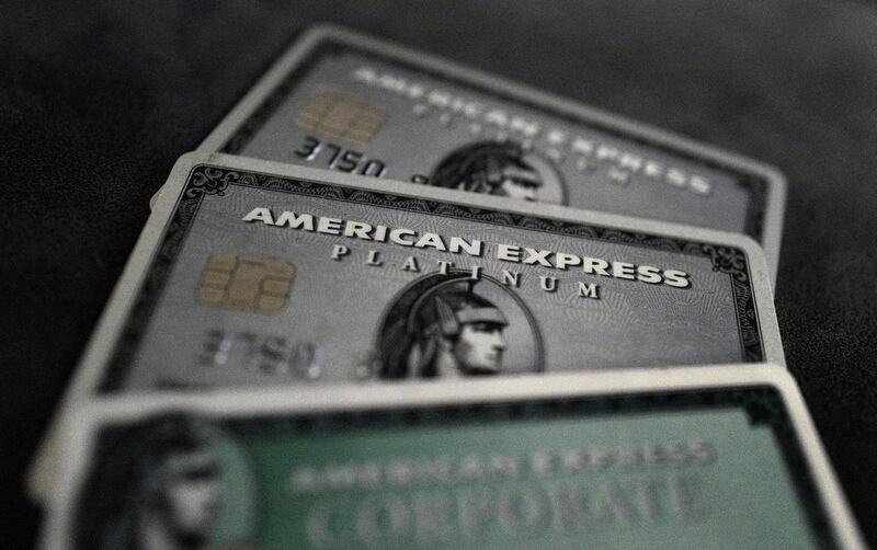 FILE PHOTO: Credit cards of American Express are photographed in this illustration picture in this March 17, 2016, file photo. REUTERS/Kai Pfaffenbach/Illustration/File Photo                    GLOBAL BUSINESS WEEK AHEAD    SEARCH GLOBAL BUSINESS 17 JULY FOR ALL IMAGES