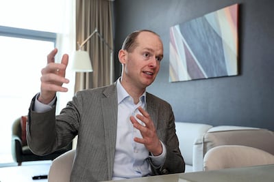 
DUBAI , UNITED ARAB EMIRATES , FEB 5 – 2018 :- Bas Lansdorp , Co-founder & CEO of Mars One during the interview at the Radisson Blu hotel in Dubai Silicon Oasis in Dubai.  (Pawan Singh / The National) For News. Story by Nawal
