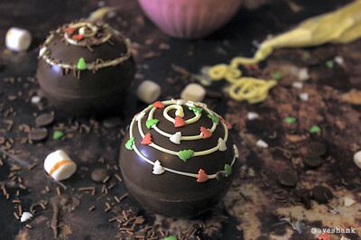 You can decorate or customise your hot chocolate bomb to your liking. Courtesy Ayesha Nemat Khan
