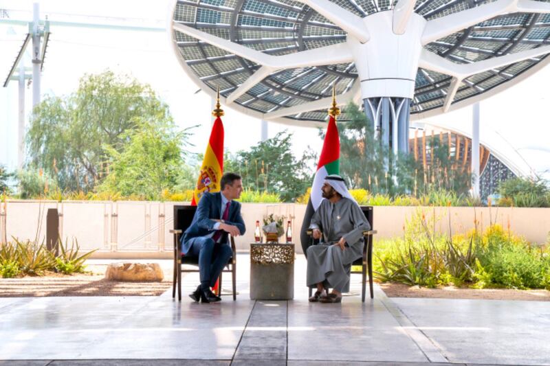Sheikh Mohammed and Mr Sanchez discussed bilateral relations.