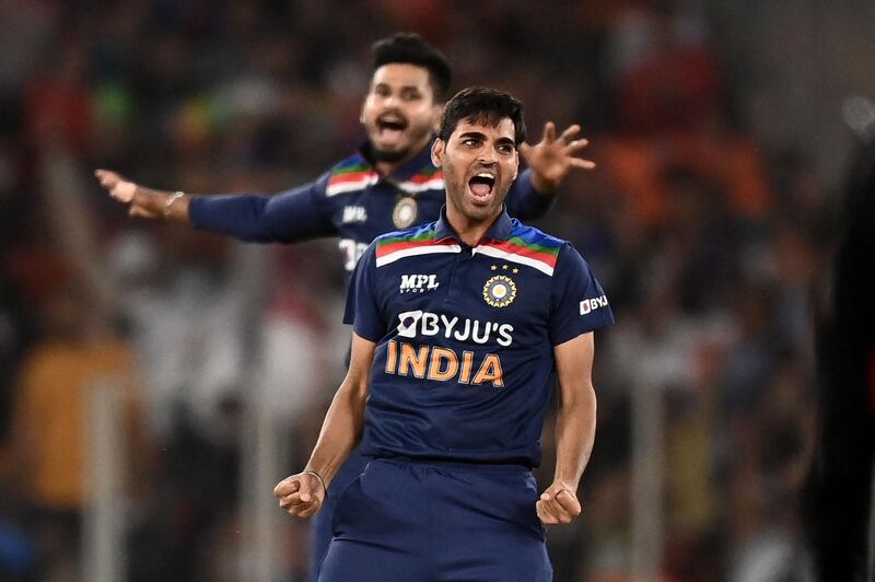 Bhuvneshwar Kumar. Innings: 5, Wickets: 4, Best: 2/15, Economy: 6.38. In the absence of Jasprit Bumrah, India needed a seamer who could guarantee four overs of control. They got that in Kumar, who has not had the best fitness record of late. An economy of close to six in five matches against England is exemplary. In the final T20, went for 15 from four in a match where 400 runs were scored. AFP