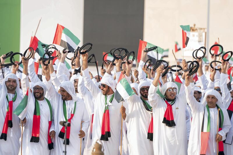 AL WATHBA, ABU DHABI, UNITED ARAB EMIRATES - December 03, 2017: Tribes participate in the Union March, during the Sheikh Zayed Heritage Festival. 


( Rashed Al Mansoori / Crown Prince Court - Abu Dhabi )
---