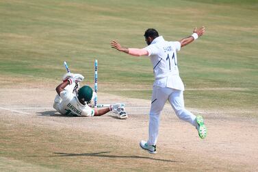 Mohammed Shami picked up five wickets in the second innings against South Africa in the Visakhapatnam Test. AFP