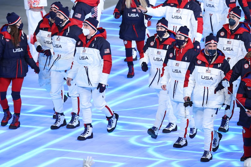 Members of Team United States during the opening ceremony. Getty
