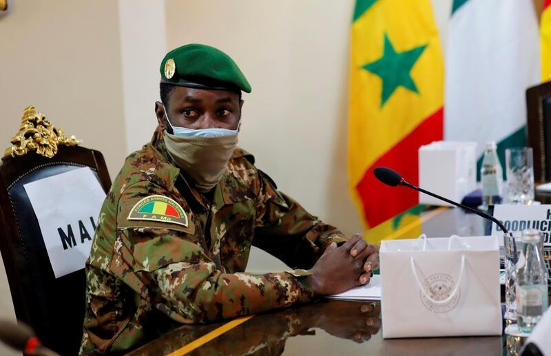 FILE PHOTO: Colonel Assimi Goita, leader of Malian military junta, attends the Economic Community of West African States (ECOWAS) consultative meeting in Accra, Ghana September 15, 2020. REUTERS/ Francis Kokoroko/File Photo