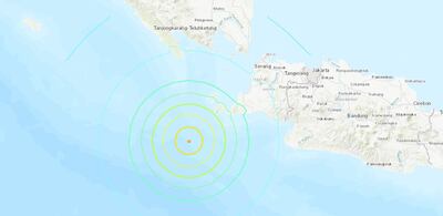 The epicentre of the earthquake off Java Island, Indonesia, on August 2, 2019. USGS