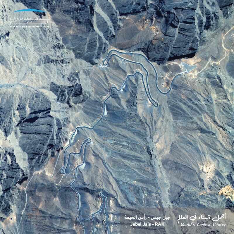 Jebel Jais, the UAE's highest summit at about 2,000 metres, in Ras Al Khaimah. This image was taken on January 25, 2021.