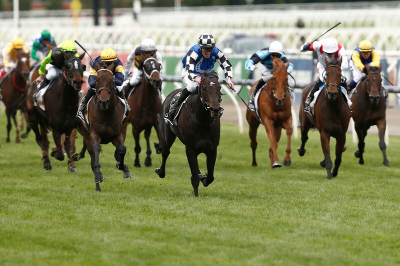 Mark Zahra rides Gold Trip to win the Lexus Melbourne Cup. Getty Images