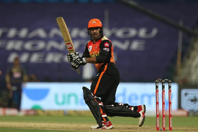 Mohammad Nabi of Sunrisers Hyderabad during match 8 of season 13 of Indian Premier League (IPL) between the Kolkata Knight Riders and the Sunrisers Hyderabad held at the Sheikh Zayed Stadium, Abu Dhabi  in the United Arab Emirates on the 26th September 2020.  Photo by: Pankaj Nangia  / Sportzpics for BCCI