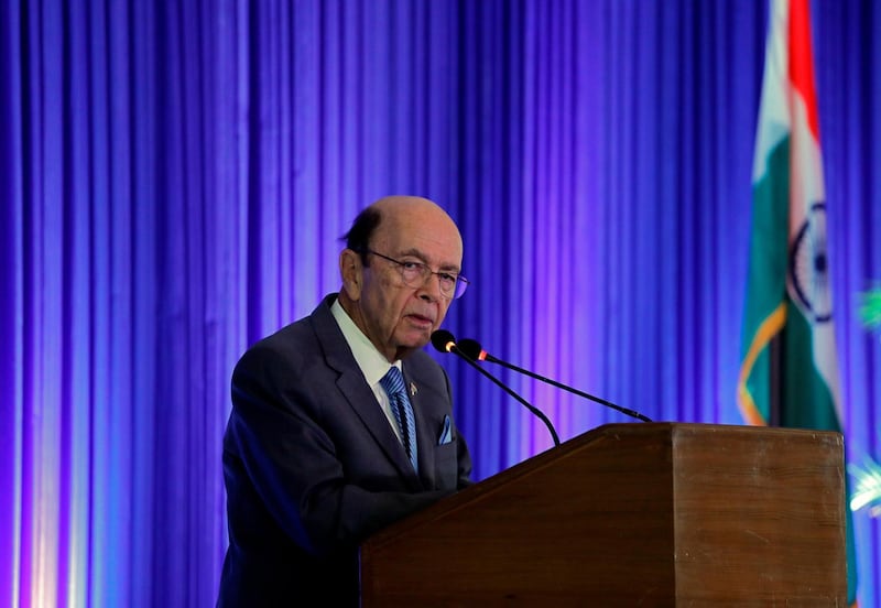 FILE PHOTO: U.S. Commerce Secretary Wilbur Ross addresses a gathering at the Trade Winds Indo-Pacific Trade Mission and Business Forum in New Delhi, India, May 7, 2019. REUTERS/Anushree Fadnavis/File Photo