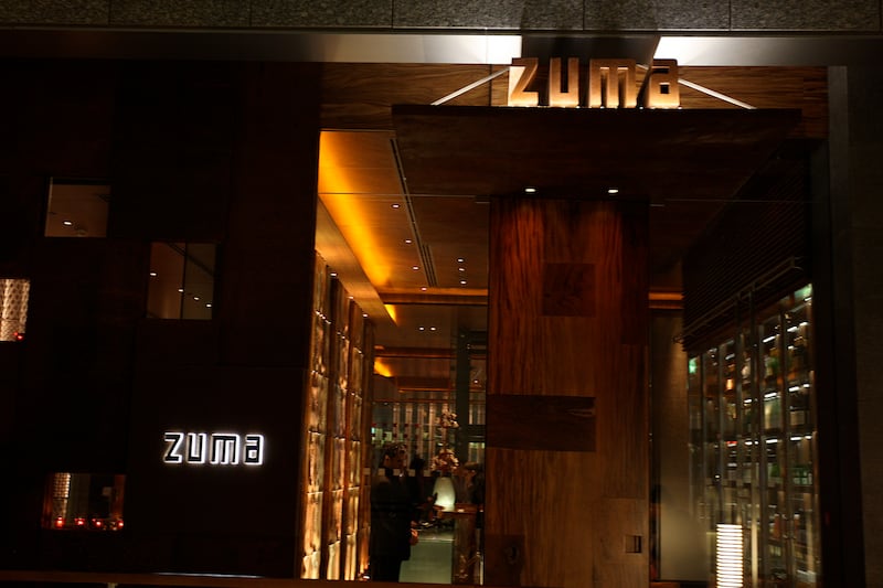 
DUBAI, UNITED ARAB EMIRATES – Oct 22: Entrance of the Zuma restaurant at DIFC in Dubai. (Pawan Singh / The National) Story by James Brennan *** Local Caption ***  PS10- ZUMA.jpgPS10- ZUMA.jpg