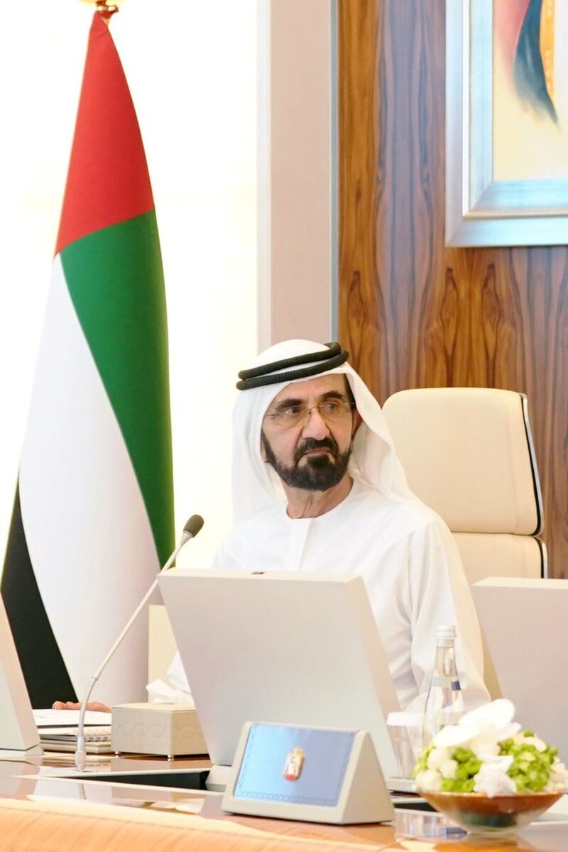 Sheikh Mohammed bin Rashid, Vice President and Ruler of Dubai, said in a post online after a Cabinet meeting that "the worst has passed" when it comes to Covid-19. Photo: Dubai Media Office