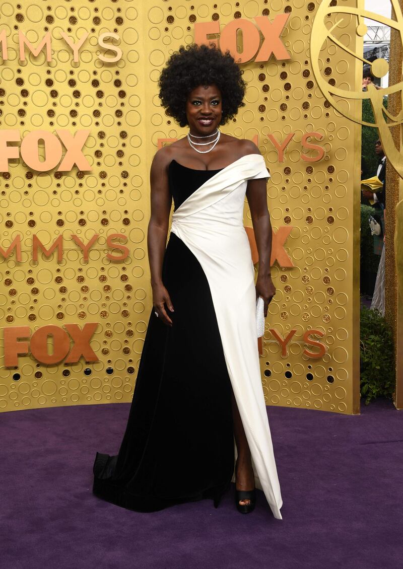 US actress Viola Davis in Alberta Ferretti at the 71st Emmy Awards at the Microsoft Theatre in Los Angeles on September 22, 2019. Photo: AFP