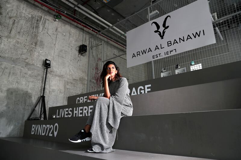 Dubai, United Arab Emirates - September 13th, 2017:  Arwa Al Banawi a Dubai-based Saudi designer and her fashion collaboration with Adidas. Wednesday, September 13th, 2017, Building 6, Dubai Design District, Dubai. Chris Whiteoak / The National