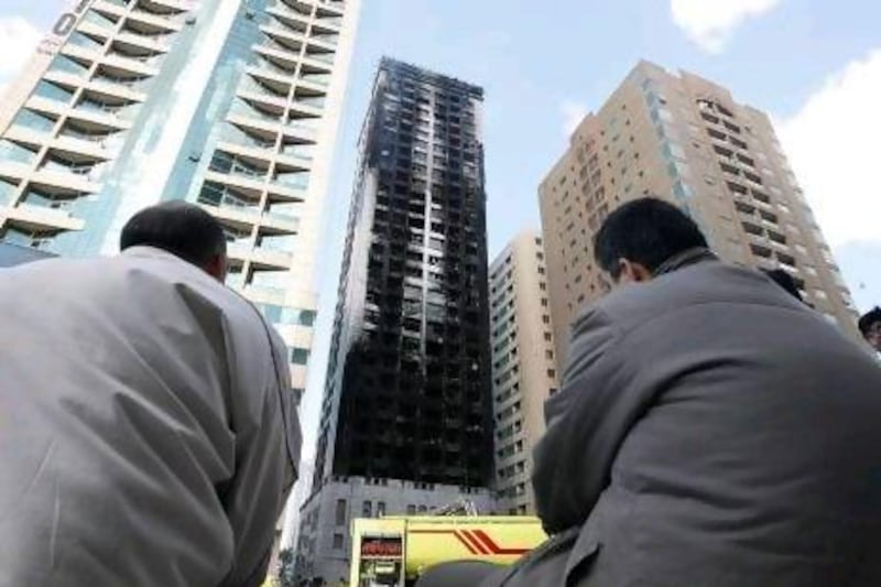 Apart from the property, many cars parked in the vicinity of Al Baker Tower in Sharjah were also destroyed in the fire.