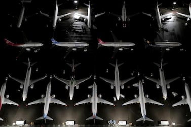 Aerial photos showing Boeing 737 Max airplanes parked at Boeing Field in Seattle, Washington, October 20, 2019. Reuters