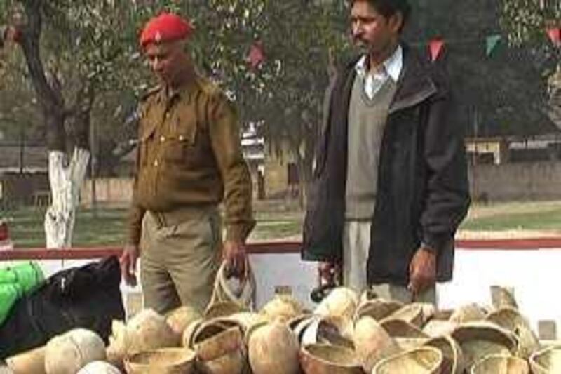 Video frame grab showing alleged bone smuggler Kamal Sah who was arrested by Bihar police January 29, 2009. Bihar was caught with 2 bags of human skulls and bones according to police.

Credit:Pramod Jha