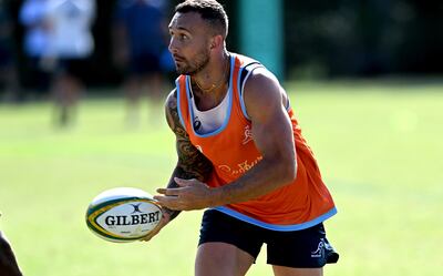 Quade Cooper takes part in an Australia training session. Getty Images