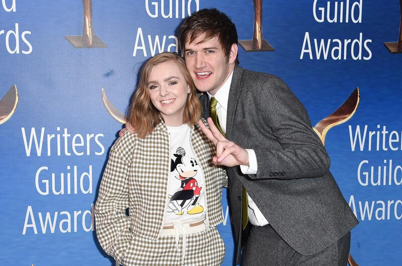 Actress Elsie Fisher, left, and comedian Bo Burnham at the LA ceremony. AP