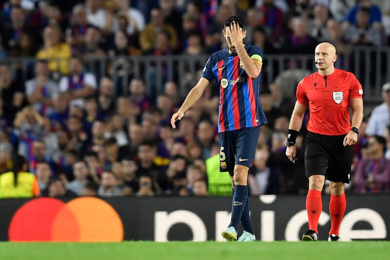 Sergio Busquets – 6. Gave the ball away to Calhanoglu, which led directly to Inter’s second. Was next seen looking forlorn having been substituted a minute later. AFP