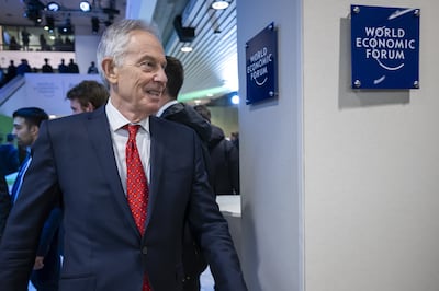 Former British Prime Minister Tony Blair in Davos. EPA