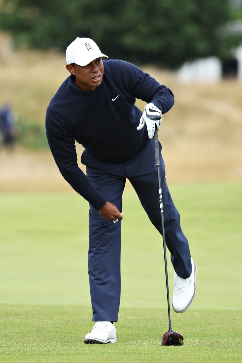 Tiger Woods of The United States looks on from the 17th. Getty