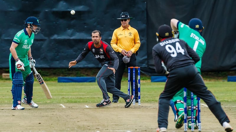 The UAE were handily beaten by Ireland in the firnal Group A match at the World Cup Qualifier but the national team are through to the Super Sixes stage. Courtesy ICC