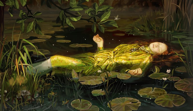 <p>Ignasi Monreal&#39;s re-imagining of Sir John Everett Millais&rsquo;s famous painting of Ophelia (1852), for Gucci SS18</p>
