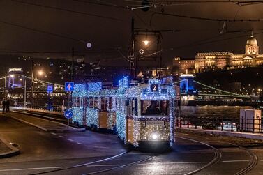 A tram decorates with Christmas lights in downtown Budapest, Hungary. The city topped the 2018 Knight Frank Global Residential Cities Index. EPA