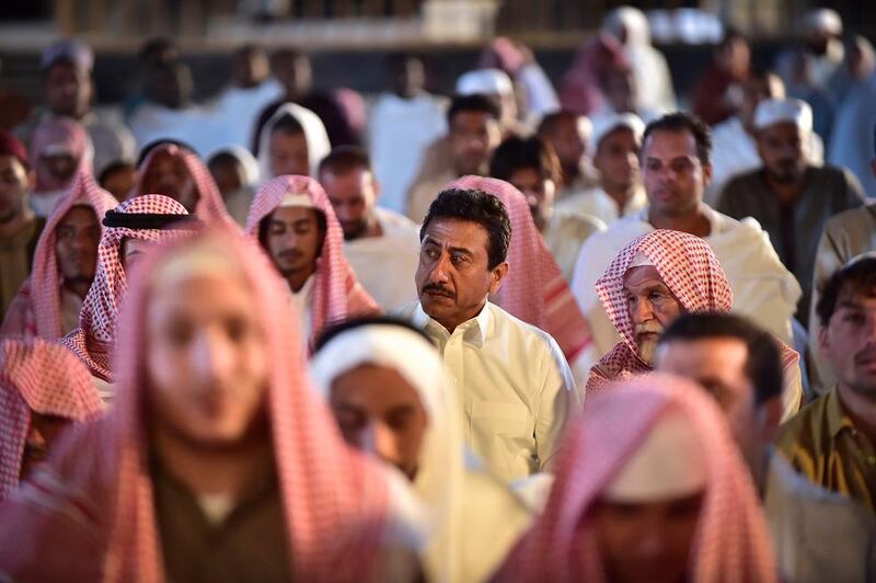 Veteran actor Nasser Al Qasabi, centre, returns in the second season of 'Al Assouf'; a drama set in Saudi Arabia in the 1970s. Courtesy of MBC