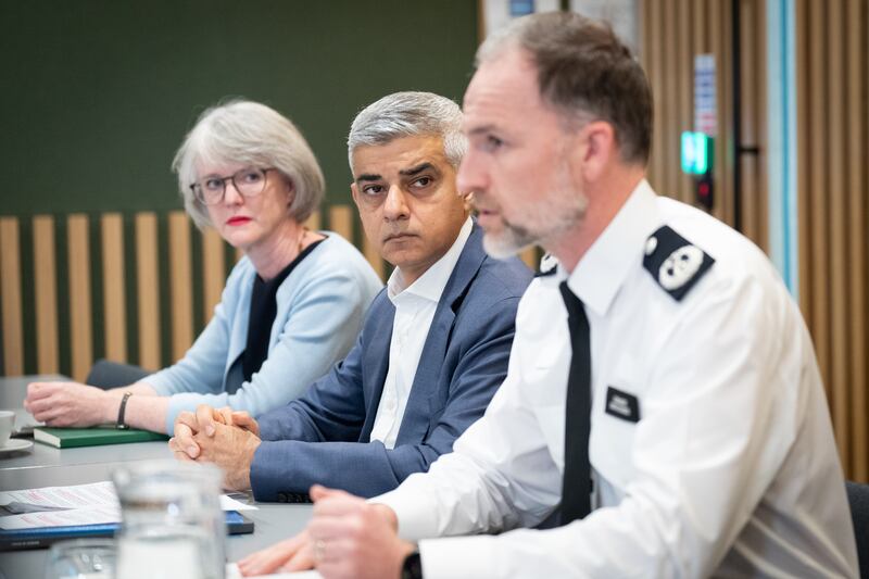 Mayor of London Sadiq Khan holds a multifaith roundtable with Jewish and Muslim faith leaders at City Hall in the capital. PA