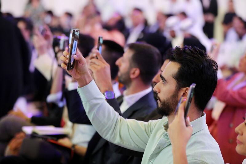 Abu Dhabi, United Arab Emirates - October 16, 2019: The launch of Mohamed bin Zayed University of Artificial intelligence. Wednesday the 16th of October 2019. Masdar City, Abu Dhabi. Chris Whiteoak / The National