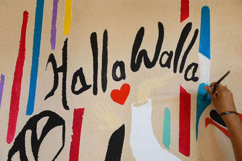 Detail of Amrita Sethi's 'Halla Walla'