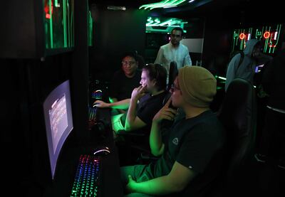 Gamers play at the first e-sports high-performance centre in Lima, Peru. EPA