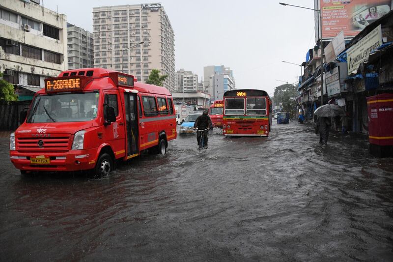 Flooded streets after heavy rainfall brought by cyclone Tauktae to Mumbai in India. EPA