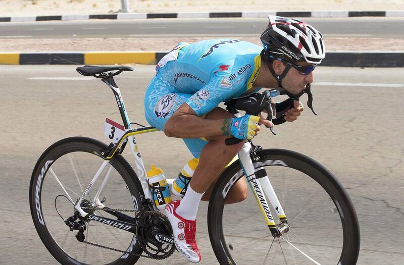 Astan Pro Team rider Fabio Aru rides on Thursday during Stage 1 of the Abu Dhabi Tour. Claudio Peri / EPA