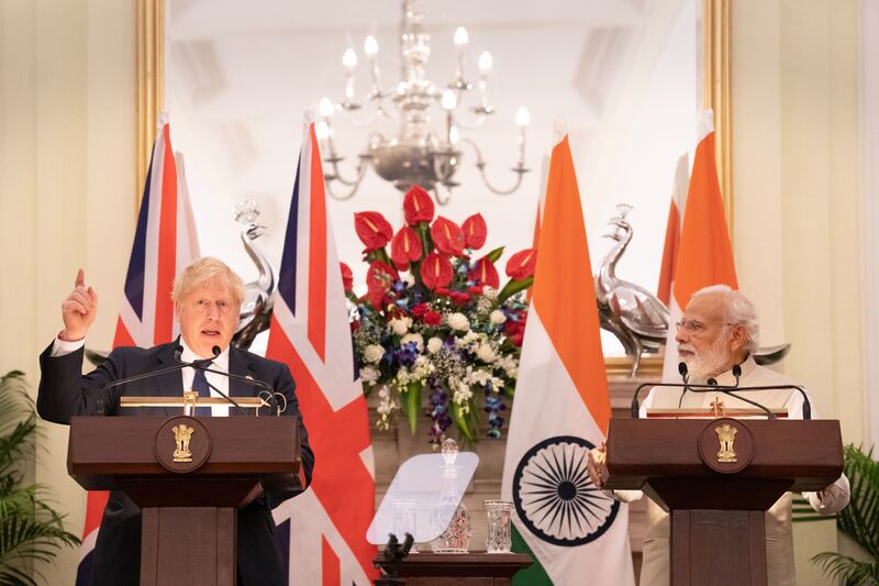 Boris Johnson is on a two-day visit to India. Getty Images