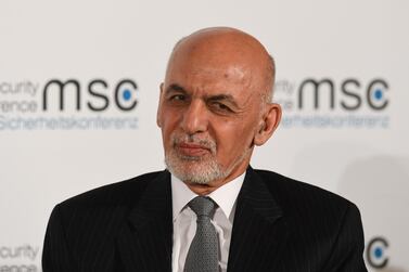 President of Afghanistan Ashraf Ghani takes part in a panel discussion during the 56th Munich Security Conference (MSC) in Munich, southern Germany, on February 15, 2020. AFP