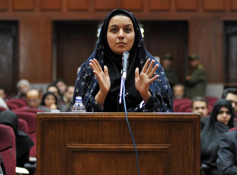 Rayhaneh Jabbari at her trial in Tehran in 2008. Golara Sajadieh / EPA