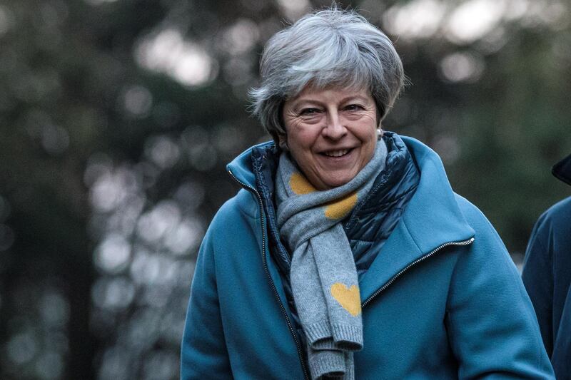 AYLESBURY, ENGLAND - JANUARY 20: British Prime Minister Theresa May attends a Sunday church service on January 20, 2019 in Aylesbury, England. A group of MPs are expected to present a bill on Monday which could allow Brexit to be delayed if Parliament does not approve an EU withdrawal agreement.  (Photo by Jack Taylor/Getty Images)