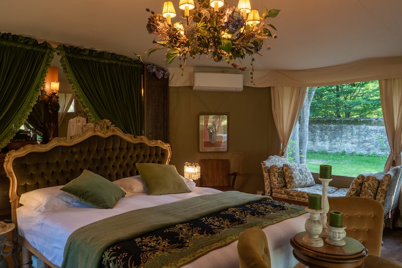 Six safari-style tents sit in the lush, secluded grounds of a 17th century mansion. Photo: Canonici di San Marco