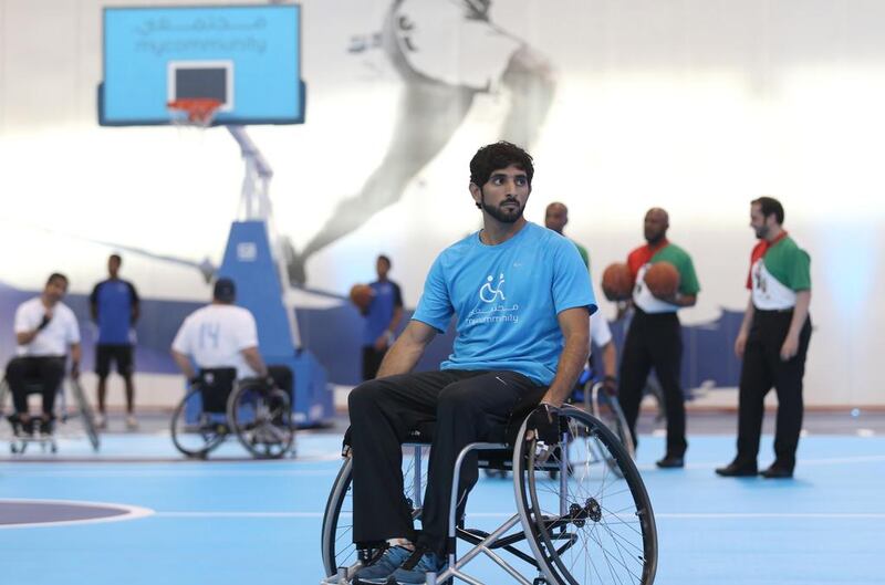 Sheikh Hamdan bin Mohammed before the match got under way. (WAM / April 15, 2014)