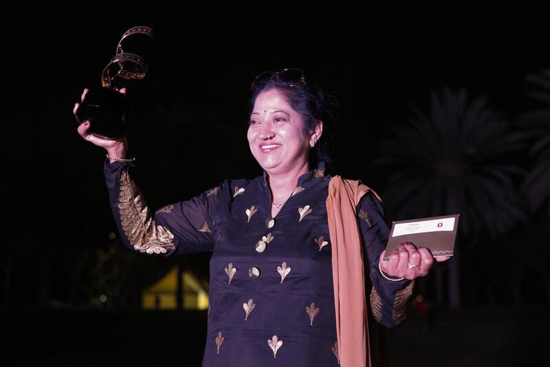 Mrs Sharada Serigara took the grand prize by losing 32kg in weight as a participant in the Dubai Municipality’s Your Child In Gold challenge. Antonie Robertson / The National
