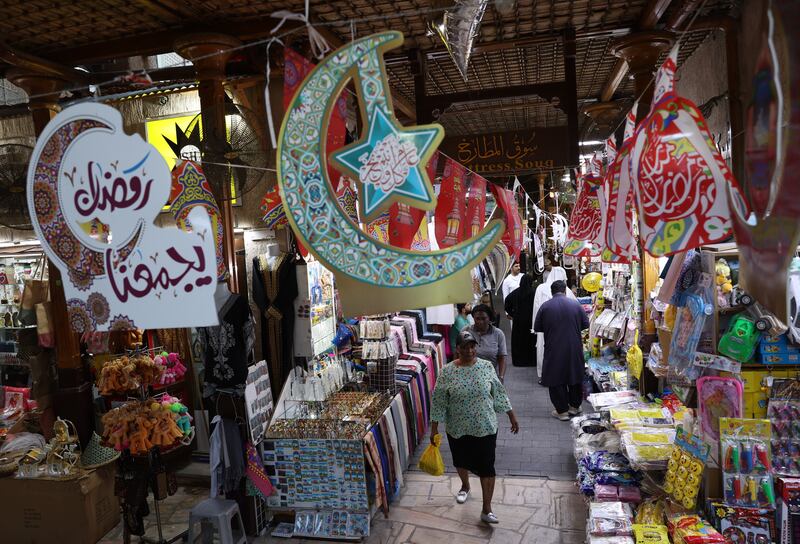 Dubai old souq hung with traditional Ramadan decorations. EPA