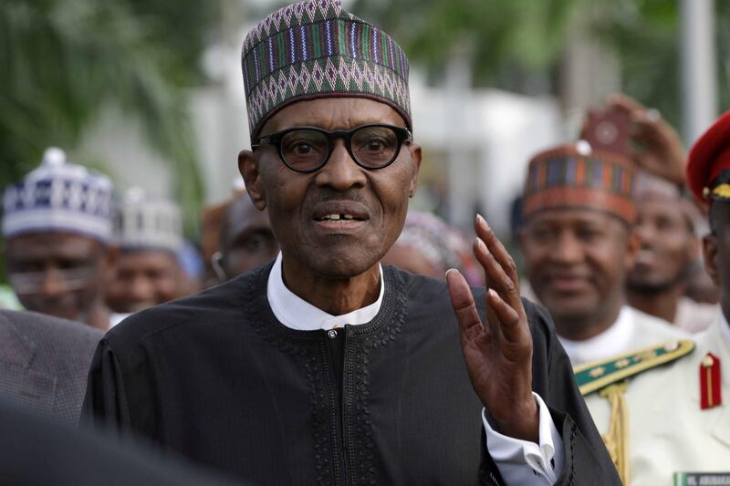 Nigeria's President Muhammadu Buhari is seen at Nnamdi Azikiwe airport in Abuja, Nigeria August 19, 2017 after his return from three months medical trip in Britain. Nigeria Presidency/Handout via Reuters  ATTENTION EDITORS - THIS IMAGE HAS BEEN SUPPLIED BY A THIRD PARTY. IT IS DISTRIBUTED, EXACTLY AS RECEIVED BY REUTERS, AS A SERVICE TO CLIENTS.  NO RESALES. NO ARCHIVES     TPX IMAGES OF THE DAY