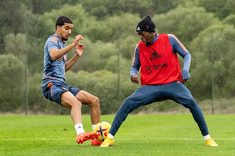 Zidane Iqbal and Anthony Elanga working out in Spain. 