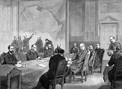 The Congo conference, 1884-1885, Berlin laid the basis for the scramble for Africa. (Photo by: Universal History Archive/UIG via Getty images)